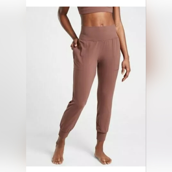 Athleta Pants - Athleta Mauve Brown High-Waist Jogger Leggings